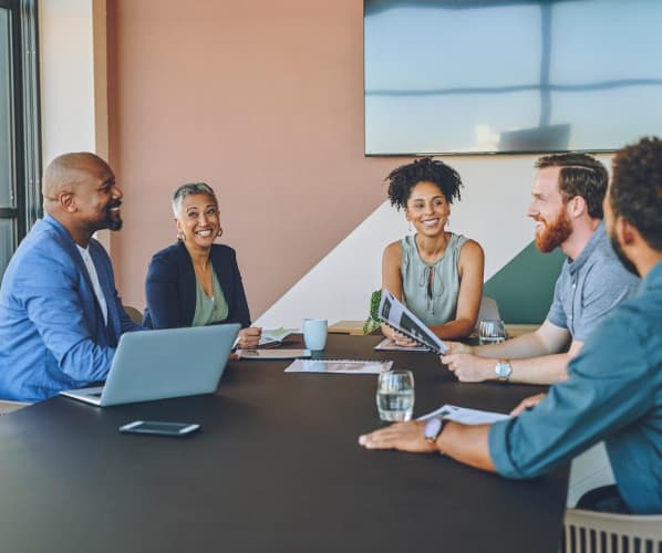 Group of diverse people having a business meeting.